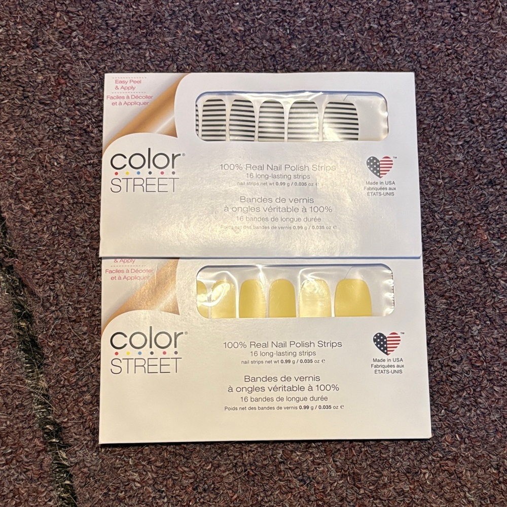 Color Street White and Yellow Nail Polish Strips
